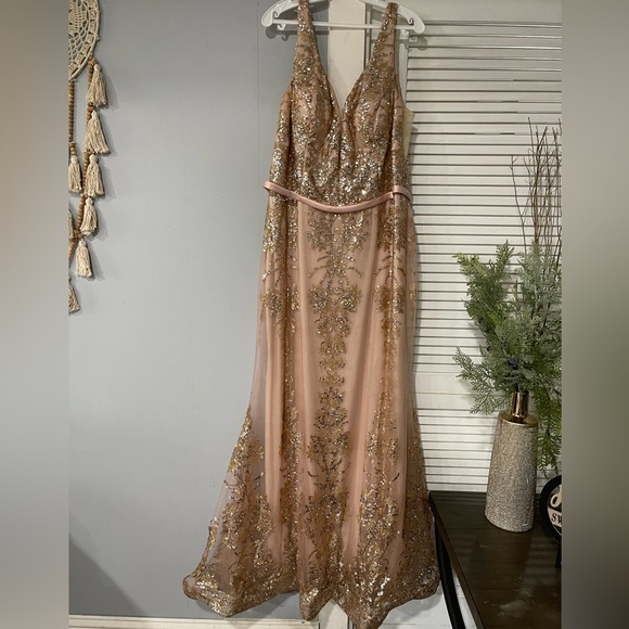 let’s Dresses Rose Gold And Gold Dress Poshmark